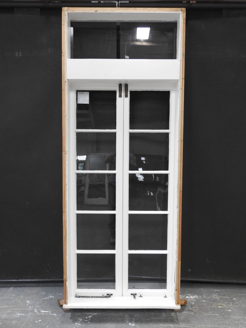 Wooden French Double Sash Windows With Toplight