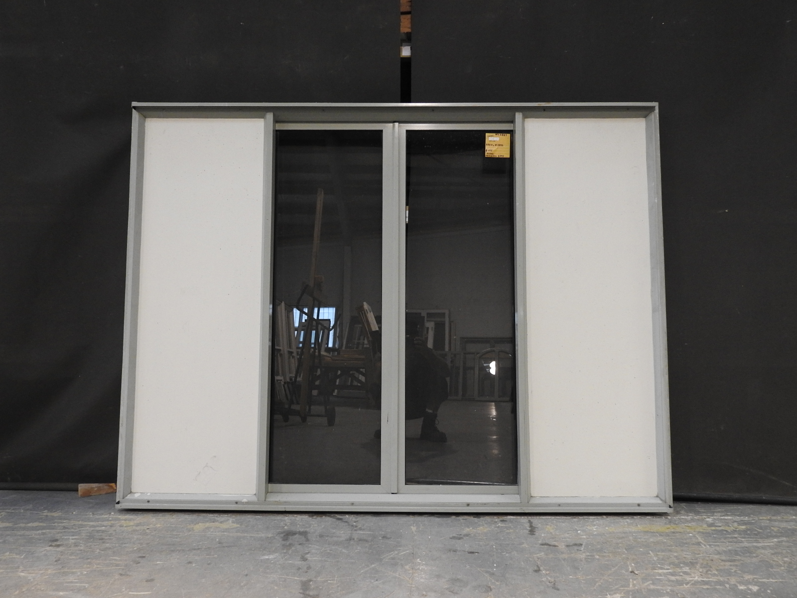 French Grey Green Ish Aluminium Sliding Window Centre Opening H1410mmxw1890mm Nl4887