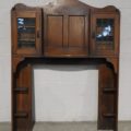 C.1900 Fire Surround With Leadlight Cupboards