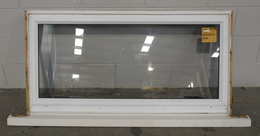 White Aluminium awning landscape window in timber frame