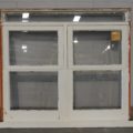 Wooden double awning window with toplight