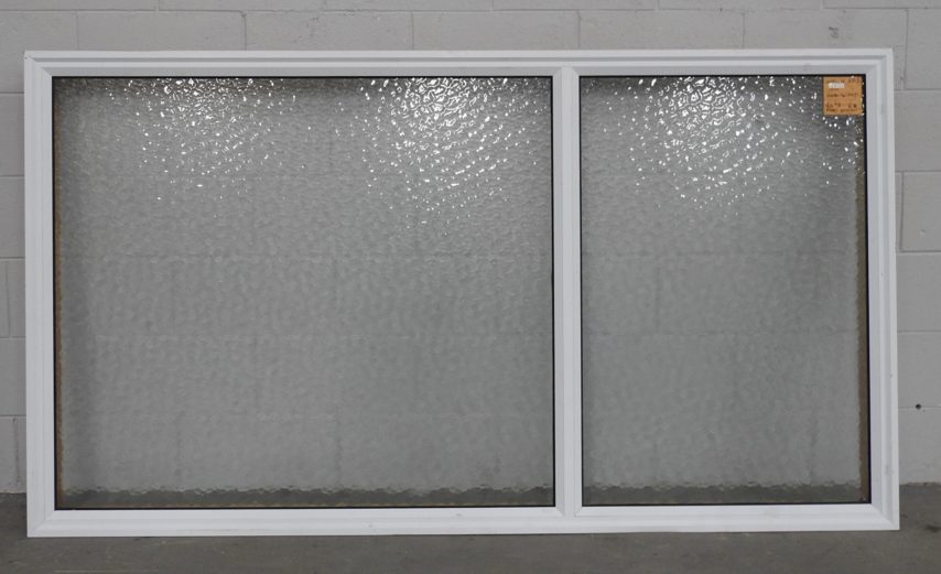 White Aluminium fixed window with obscure safety glass