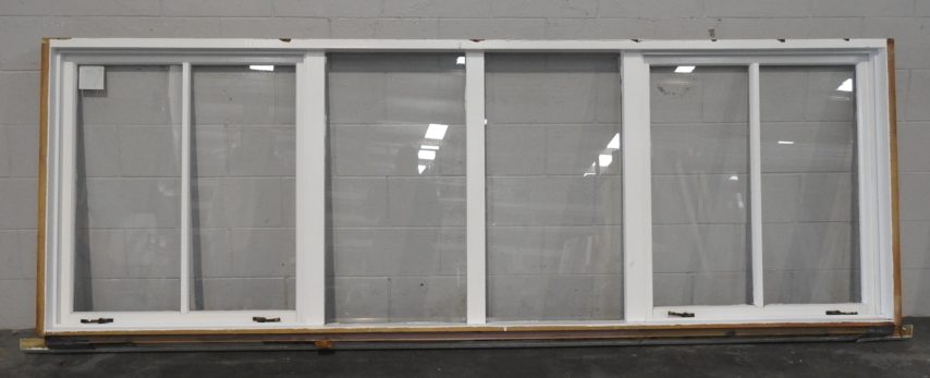 Wooden double awning landscape window