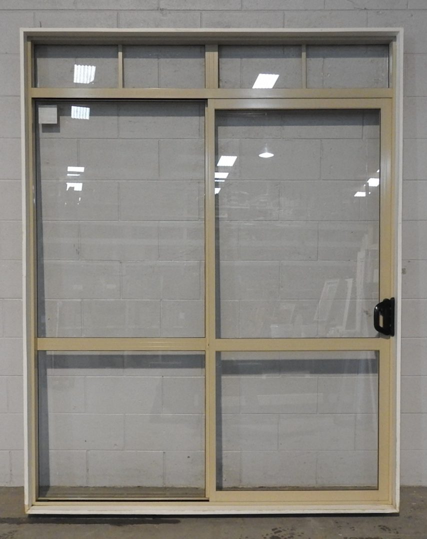 almond Aluminium sliding door with toplight