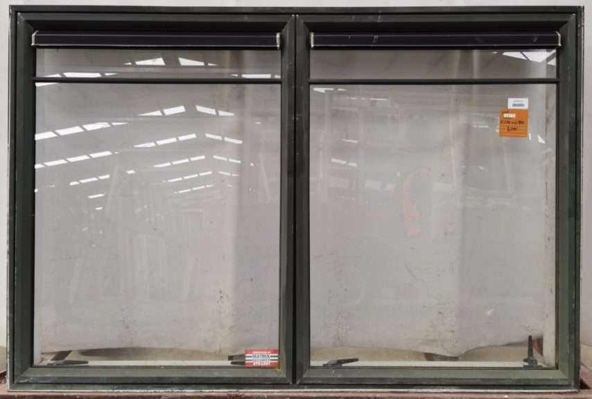 Karaka green aluminium twin awning window