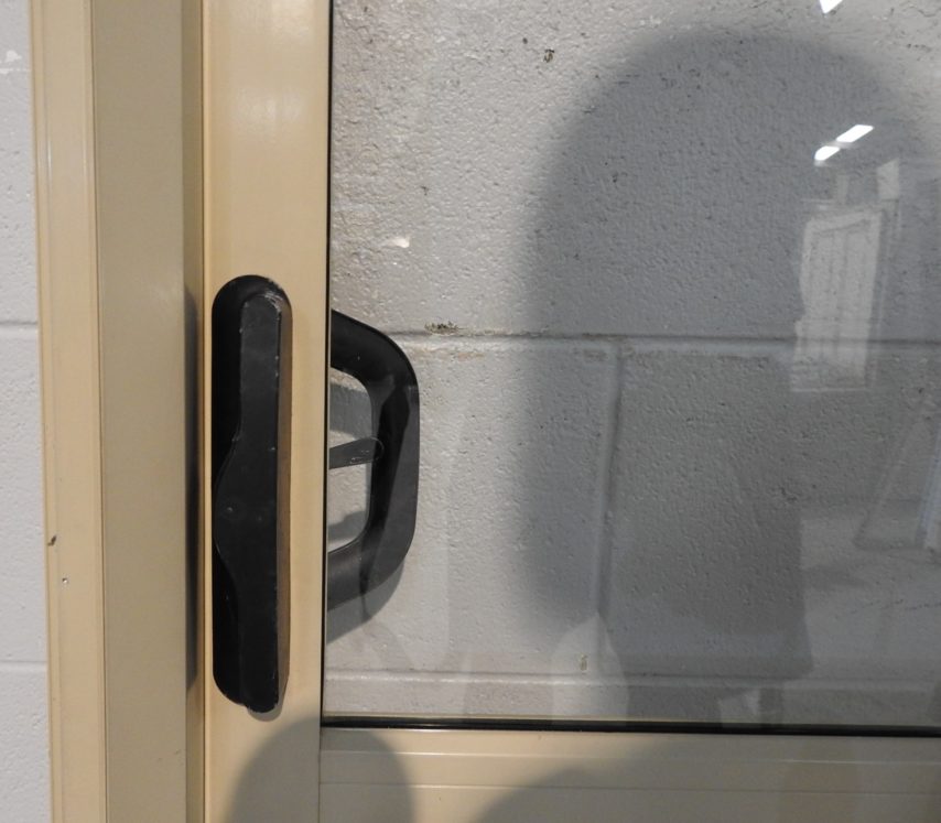 almond Aluminium sliding door with toplight