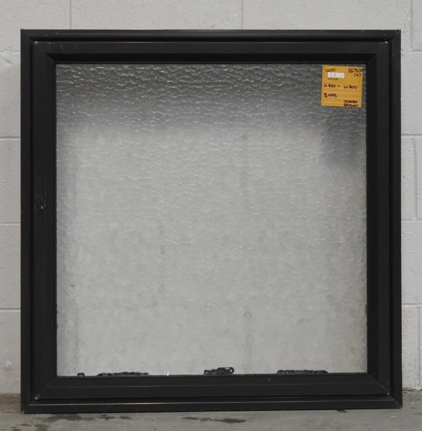 Brown Aluminium single awning window with obscure glass