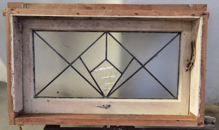 Wooden art deco leadlight awning window