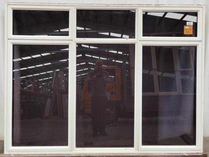 Off white aluminium four sash awning window