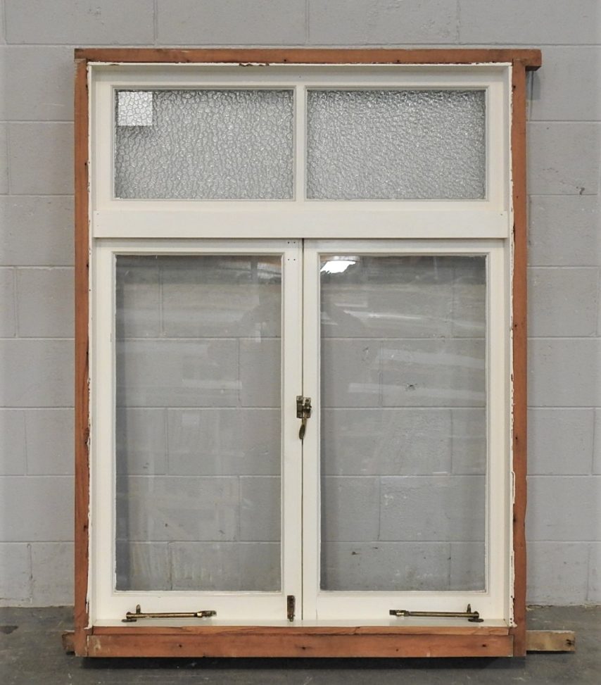 bungalow Wooden casement french window with toplight