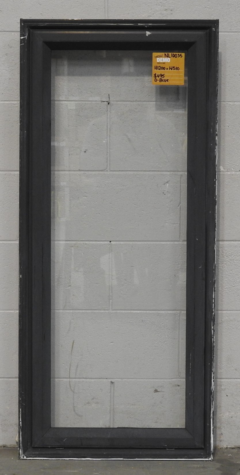 Denim blue Aluminium single awning portrait window