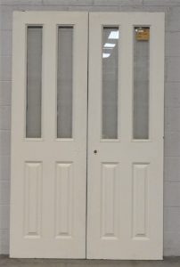 Pair of Villa Style Wooden interior doors with obscure glass