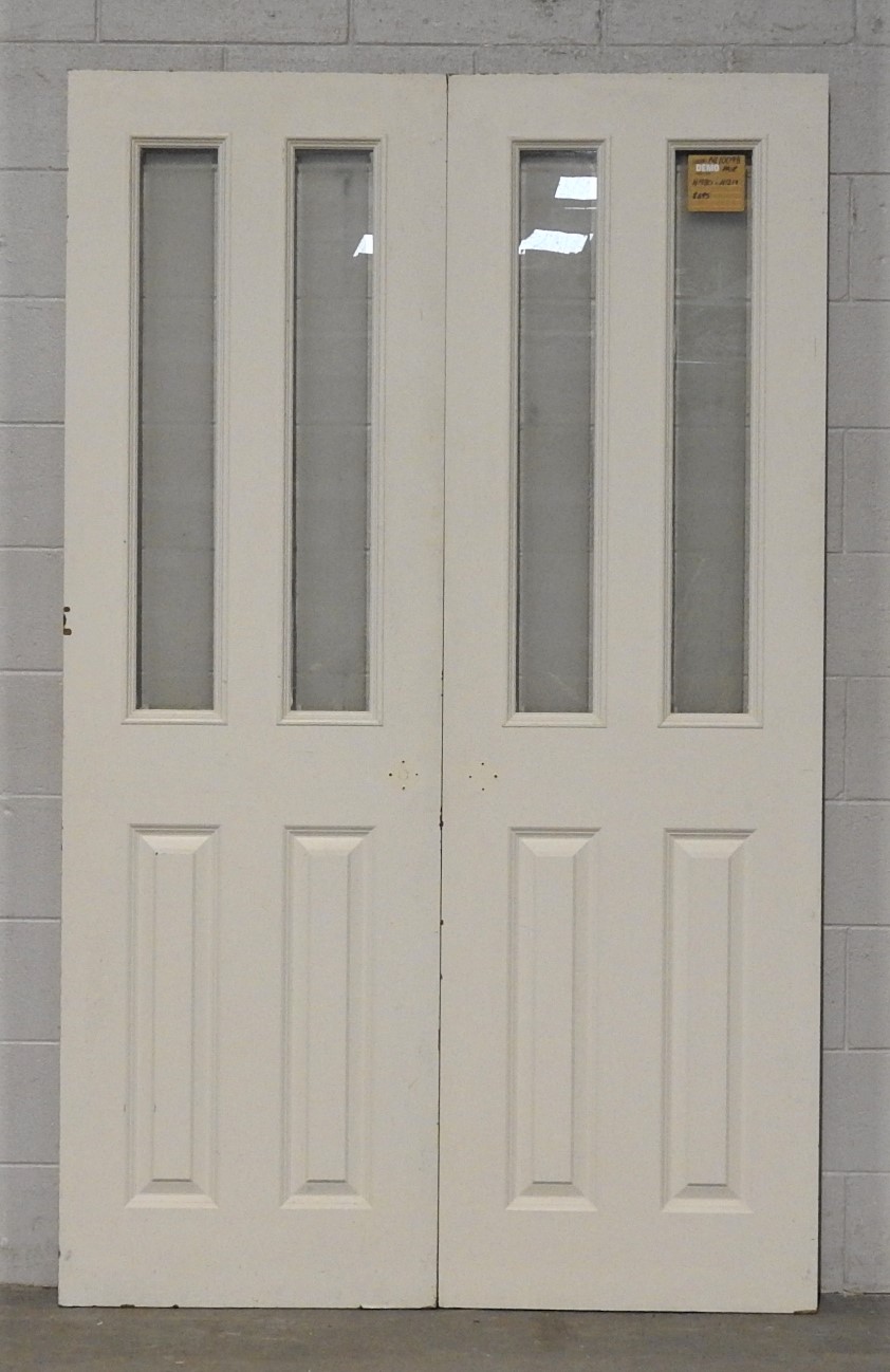 Pair of Villa Style Wooden interior doors with obscure glass