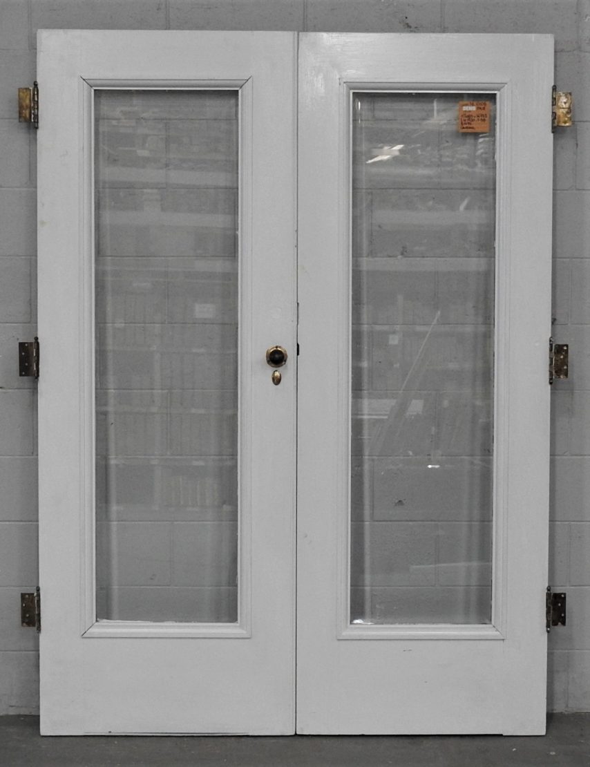 Wooden French Doors with bevelled glass - very solid