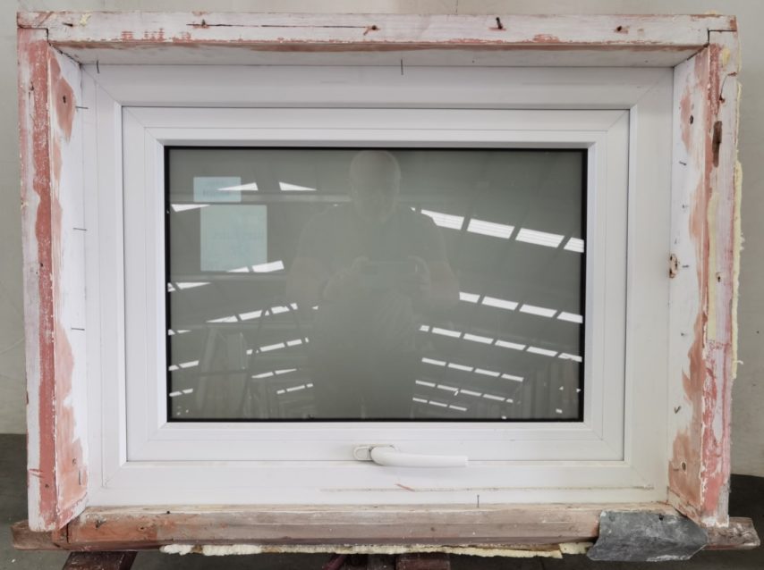 Wooden double glazed PVC insert awning window
