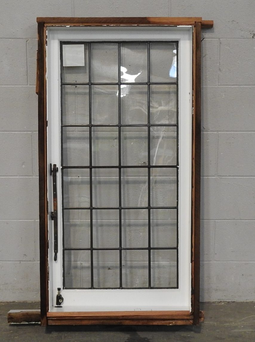 vintage Wooden casement 24 light leadlight window