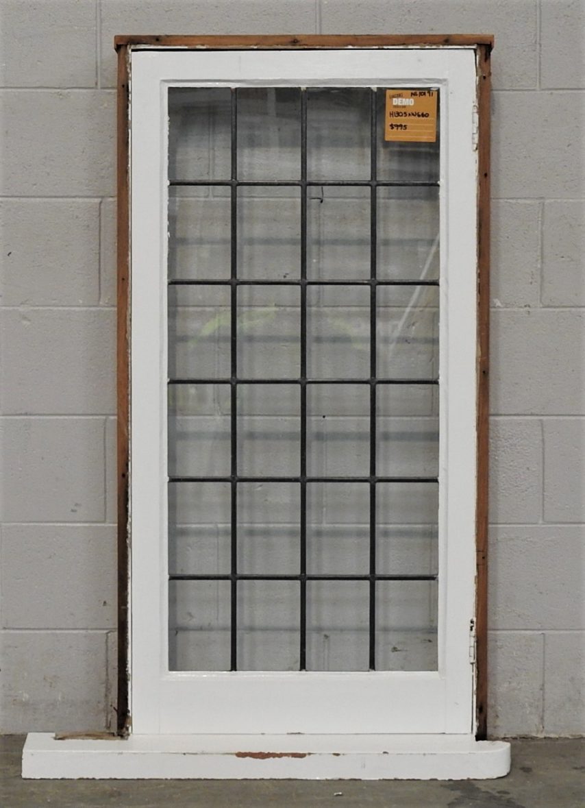 vintage Wooden casement 24 light leadlight window