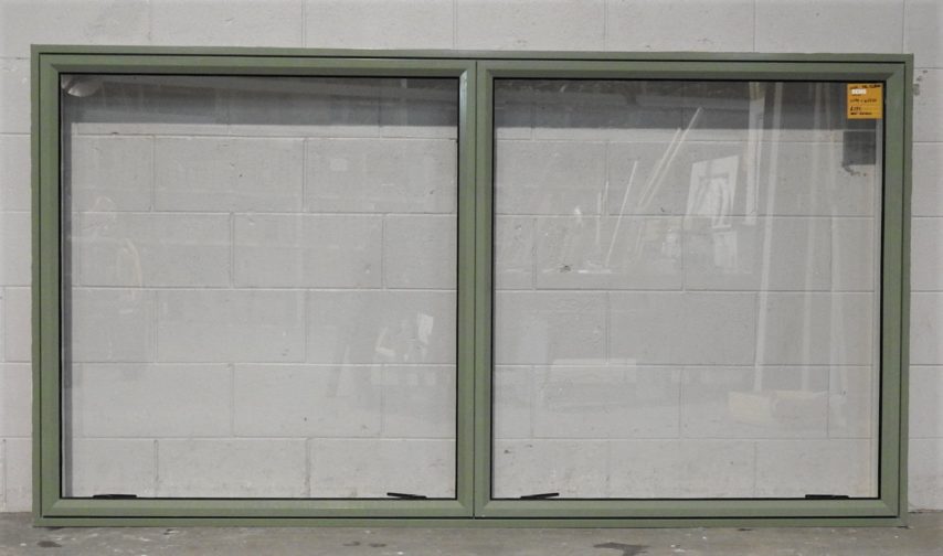 Mist green Aluminium double awning window
