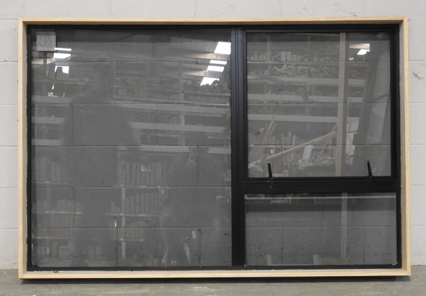 Black Aluminium single awning window with tinted glass