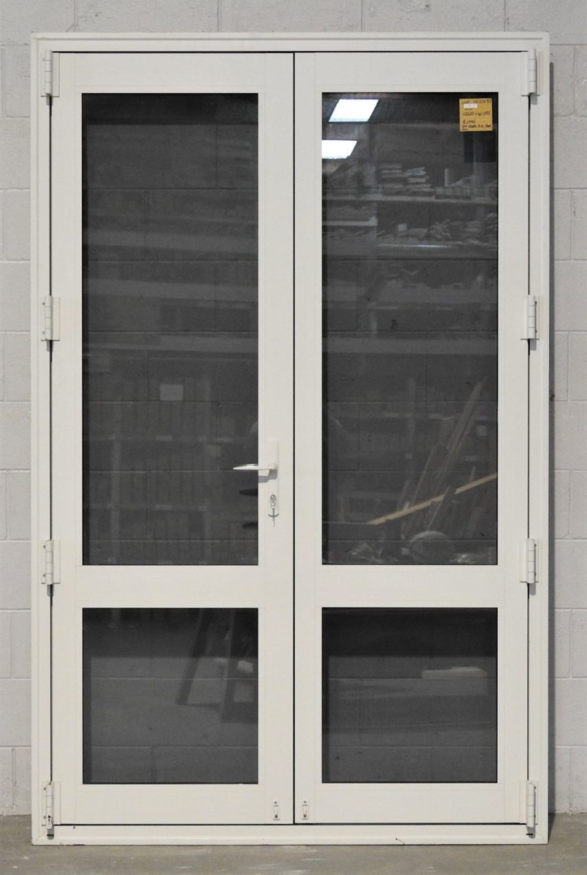 Off white Aluminium double glazed French doors - near new