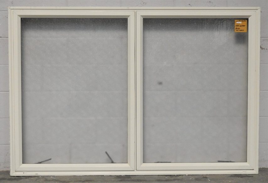 Off white Aluminium double awning window with obscure glass