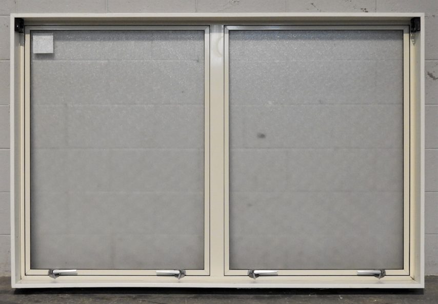 Off white Aluminium double awning window with obscure glass