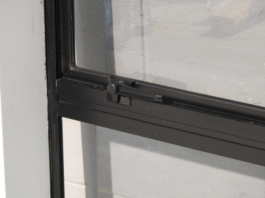 tall Black Aluminium Awning Window with tinted glass