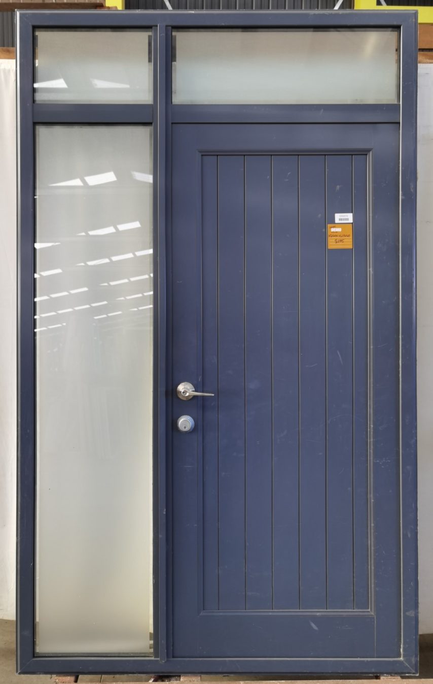 Denim blue aluminium door