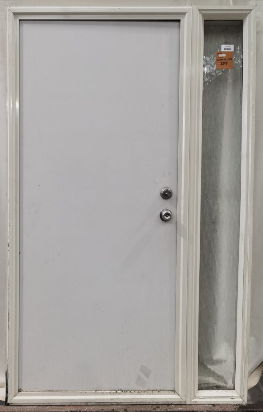Off White Aluminium Framed Solid Timber Door