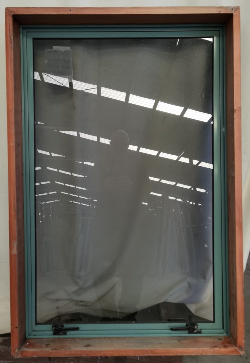Teal aluminium single awning window