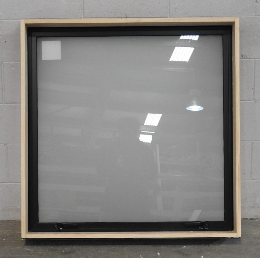 Black Aluminium Single Awning Window with Obscure Glass