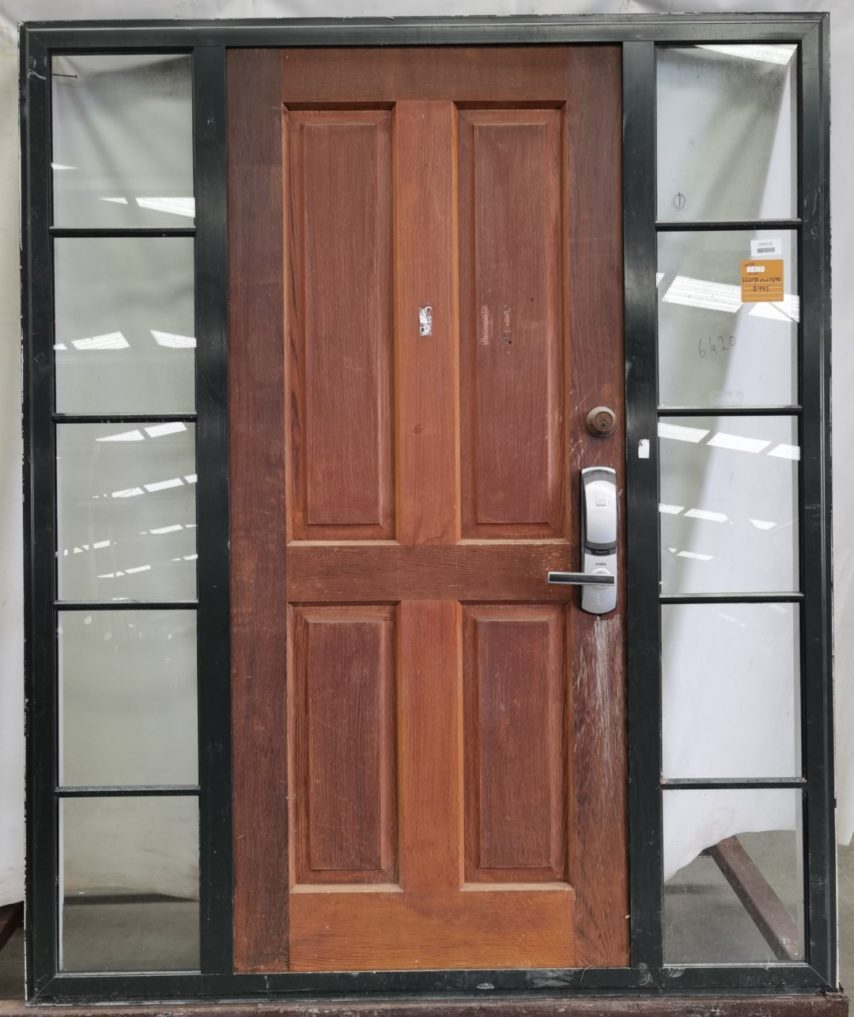 Karaka green aluminium framed cedar door