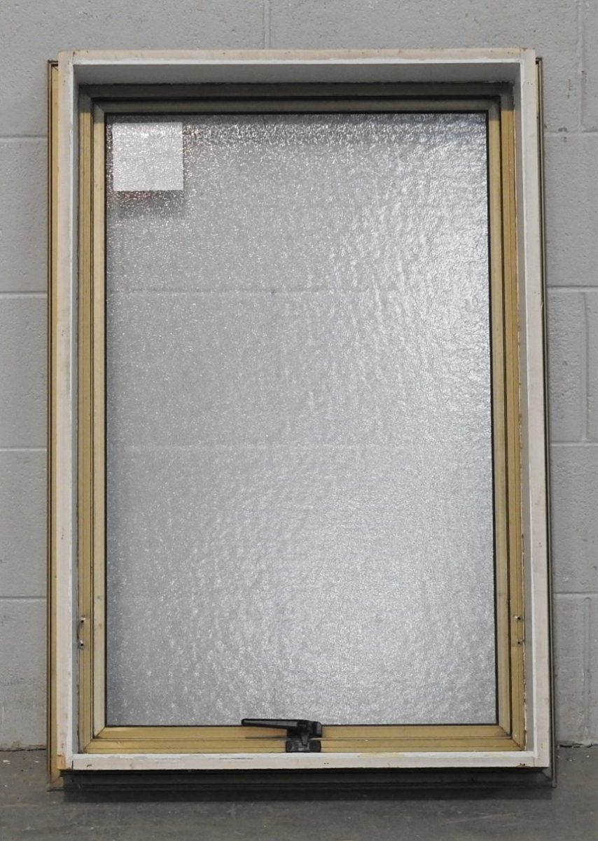 Light Bronze Aluminium Single Awning Window with Obscure Glass