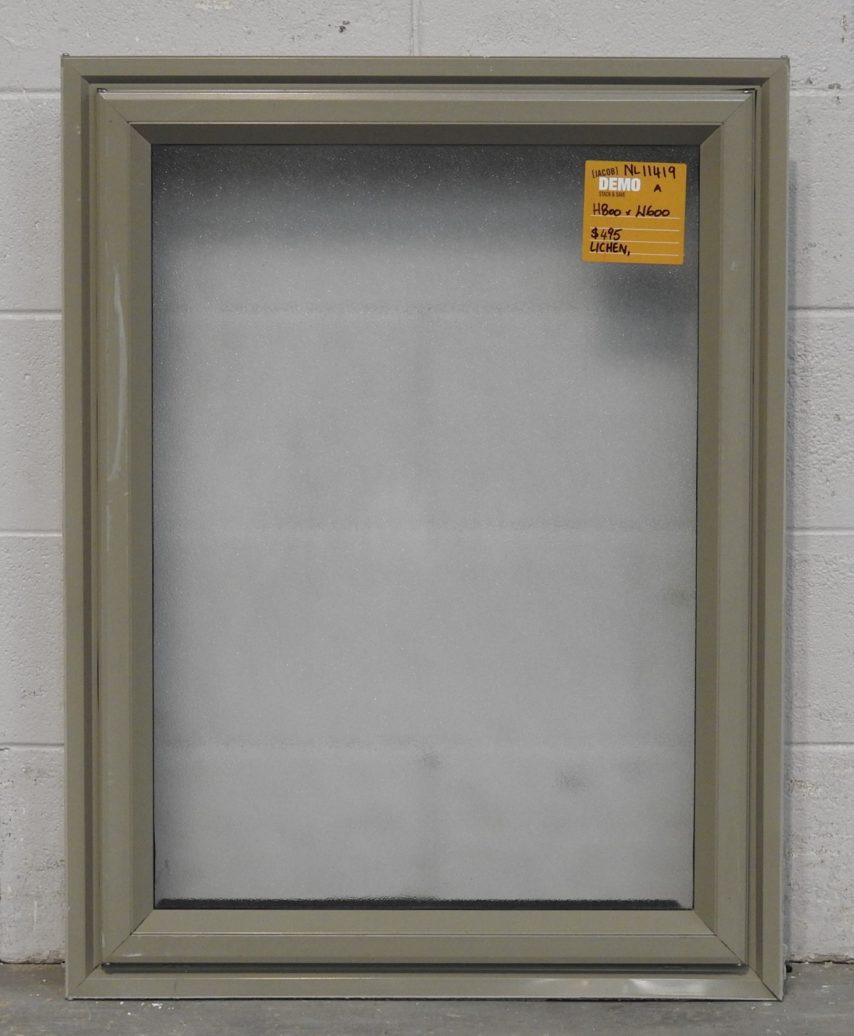 Lichen Aluminium Single Awning Window with Obscure Glass