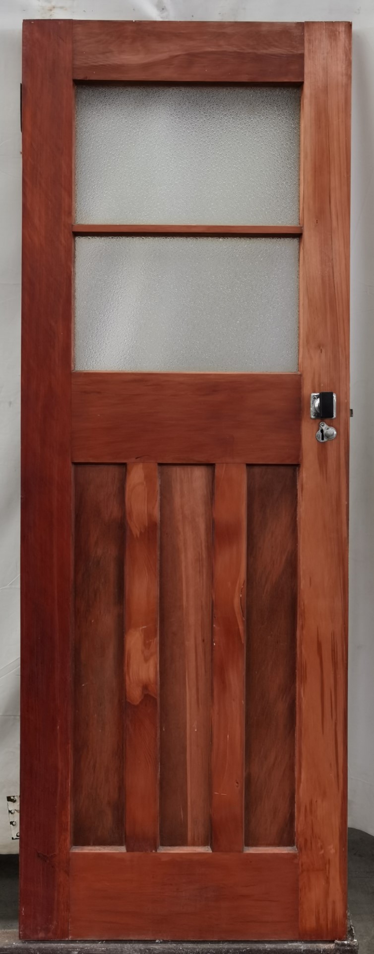 wooden three panel bungalow door