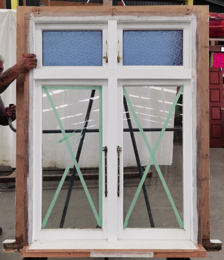 wooden twin casement window