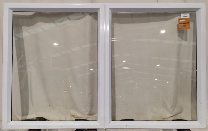 White aluminium twin insert awning window