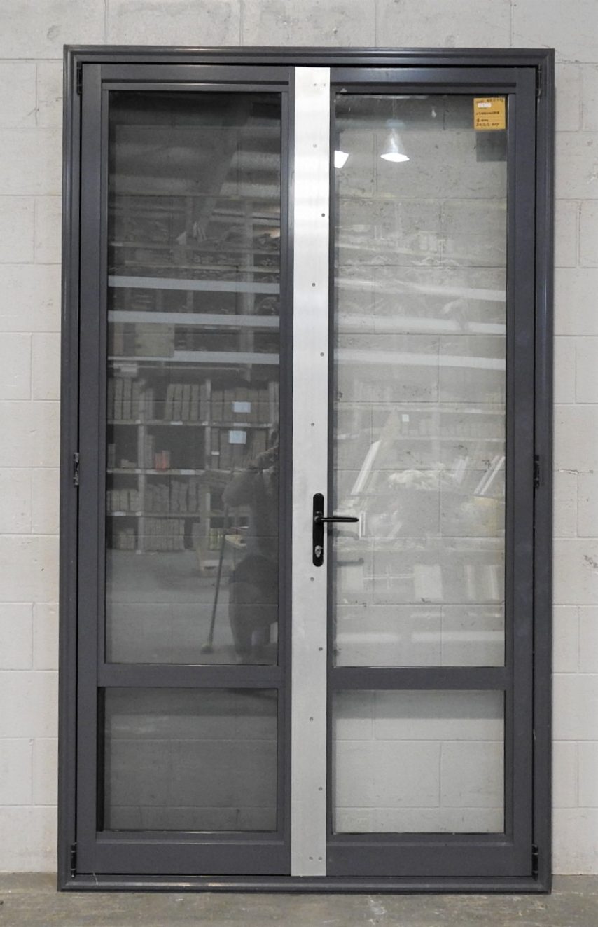 Denim Blue Aluminium French Doors - Double Glazed