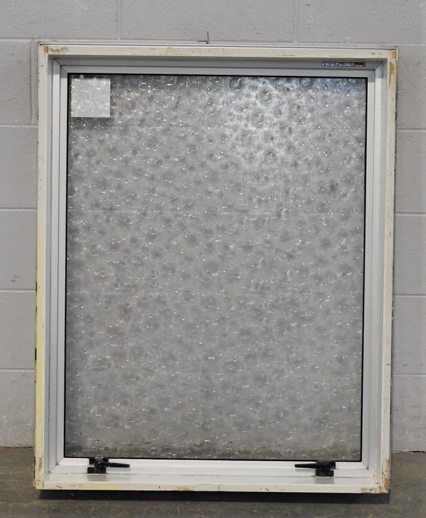 Silver Aluminium Single Awning Window with Obscure Glass