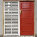 Wooden 4 Panel Entrance Door with 20 Light Sidelight