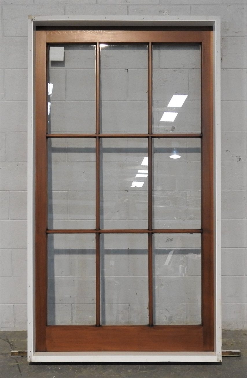 Large Colonial Wooden (cedar) Fixed 9 Light Window