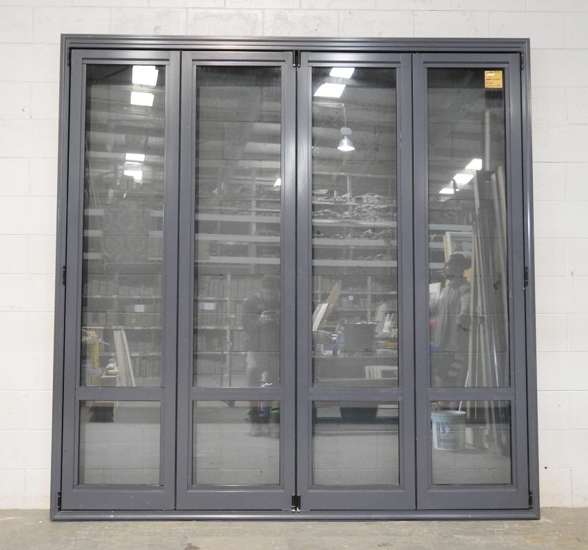 Tall Denim Blue Aluminium Bi-Fold Door - Double Glazed