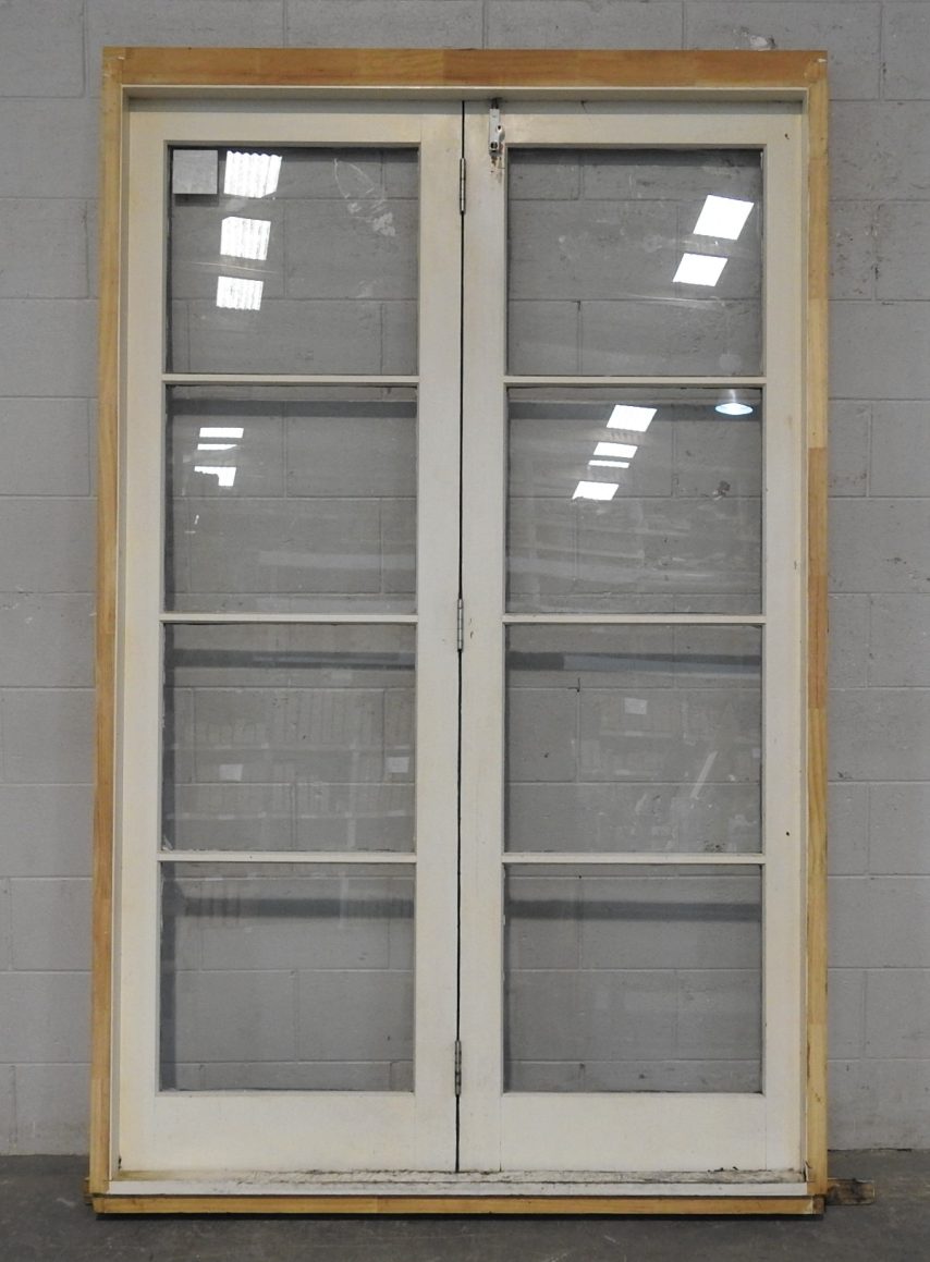 Wooden Bi-Fold 4 Light Doors Hung in Frame / Jamb