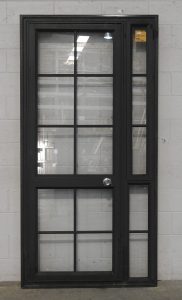 Colonial Style Karaka Green Aluminium Door with Sidelight