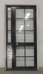 Colonial Style Karaka Green Aluminium Door with Sidelight
