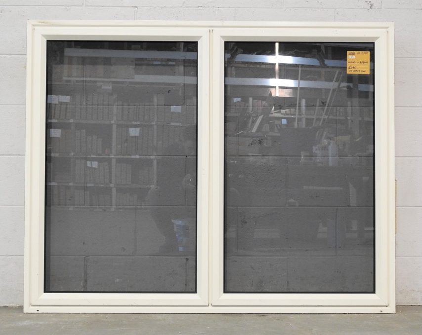 Off White Aluminium Casement Window With Tinted Glass
