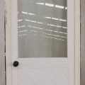 Off white aluminium framed timber door