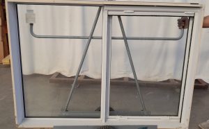 White aluminium double glazed single awning window