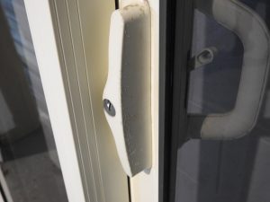 Off White Aluminium Sliding Door w Laminated Safety Glass