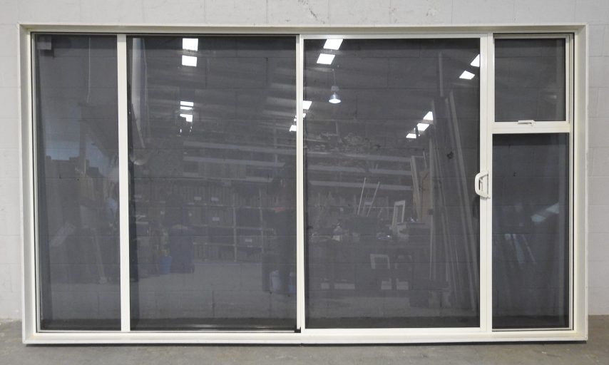 Off White Aluminium Sliding Door with Laminated Safety Glass